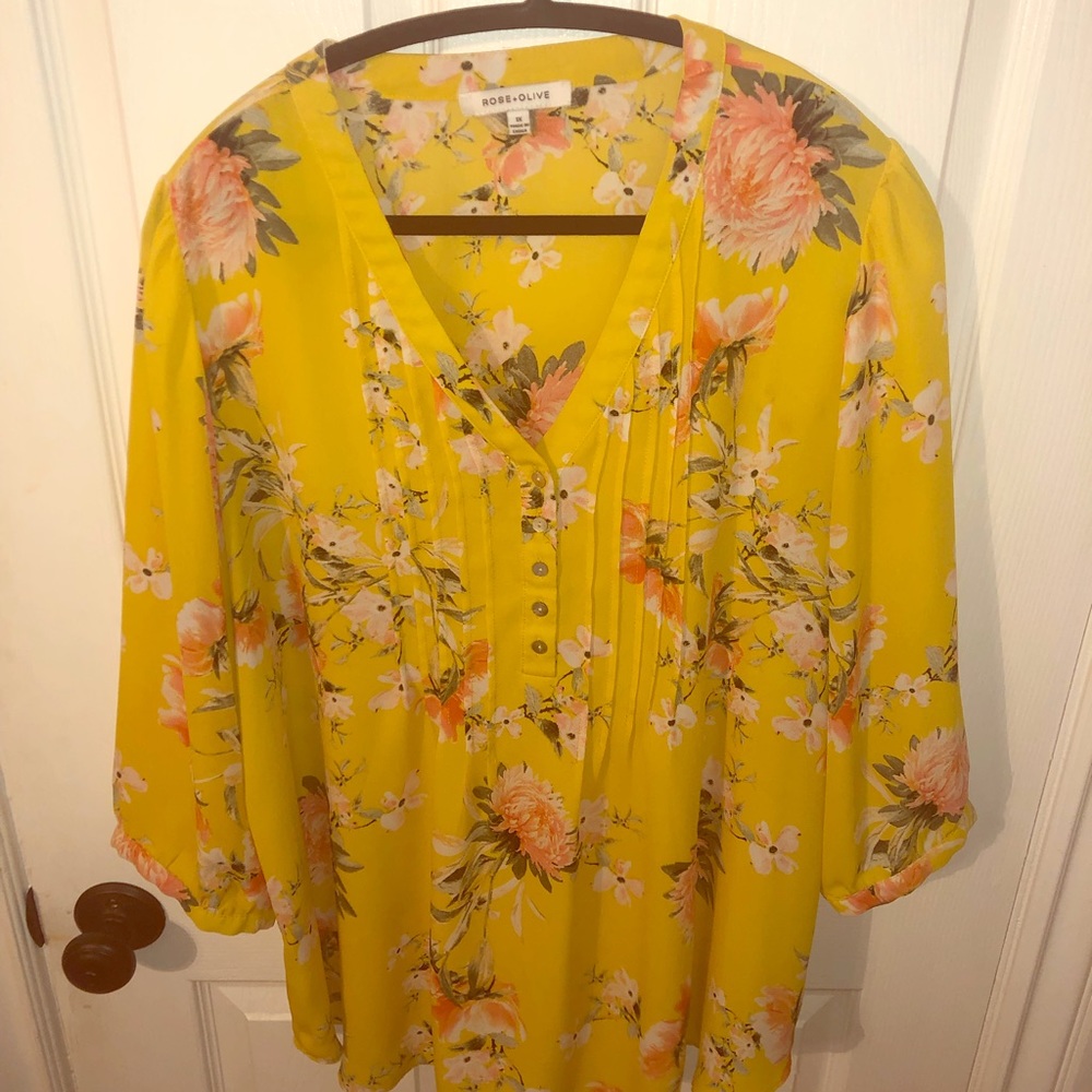 Yellow Floral Blouse